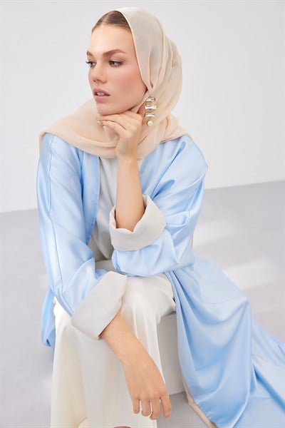 DOUBLE FACE ABAYA SET-LIGHT BLUE