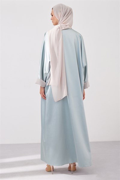 DOUBLE FACE ABAYA SET-MINT