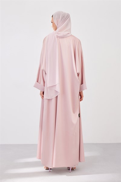 DOUBLE FACE ABAYA SET-POWDER