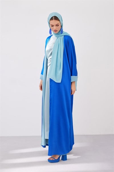 DOUBLE FACE ABAYA SET-SAX BLUE