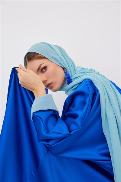 DOUBLE FACE ABAYA SET-SAX BLUE