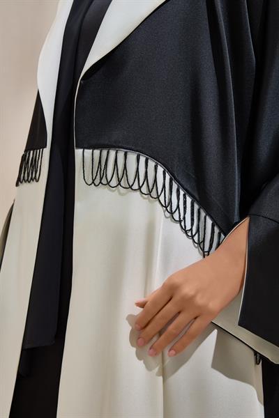 ELEGANT ABAYA BLACK-ECRU