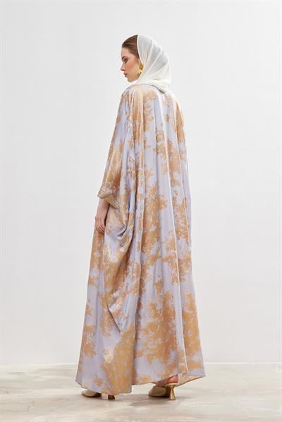 Exclusive Silk Abaya Set - LIGHT GREY