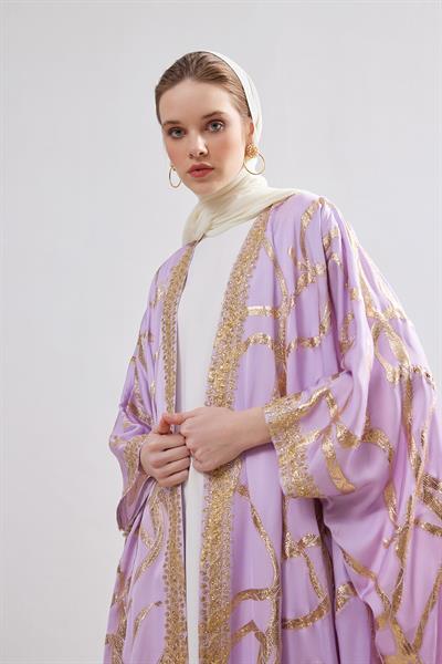 Exclusive Silk Abaya Set - LILAC