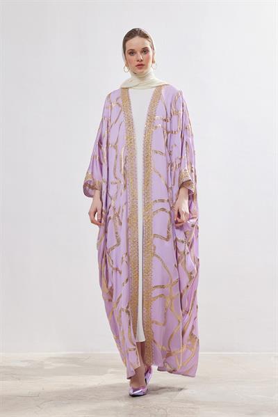Exclusive Silk Abaya Set - LILAC