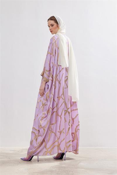 Exclusive Silk Abaya Set - LILAC