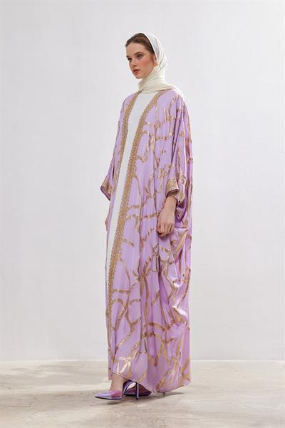 Exclusive Silk Abaya Set - LILAC