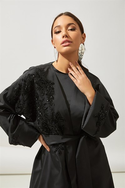 EXCLUSIVE TAFTA ABAYA-BLACK