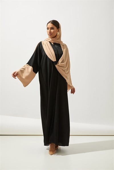FARAH ABAYA HANDMADE-BLACK CAMEL