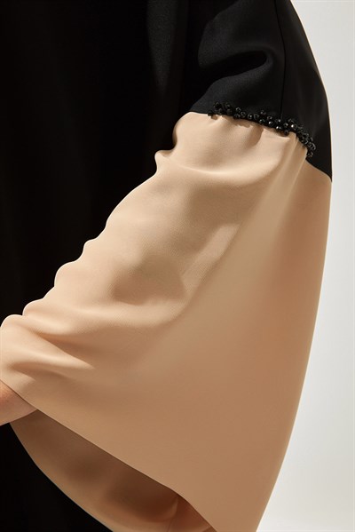 FARAH ABAYA HANDMADE-BLACK CAMEL