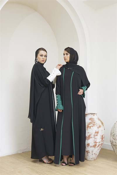 HEADLINE DETAIL ABAYA - EKRU MANSET