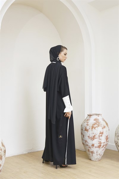 HEADLINE DETAIL ABAYA - EKRU MANSET