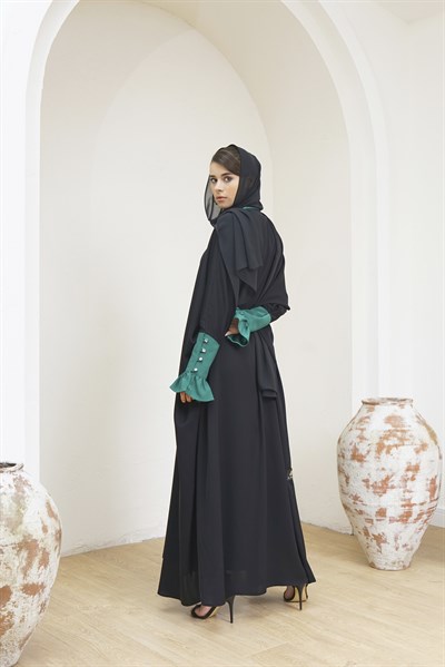 HEADLINE DETAIL ABAYA - YEŞİL MANŞET