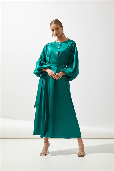 ITALIAN SATIN ABAYA-GREEN