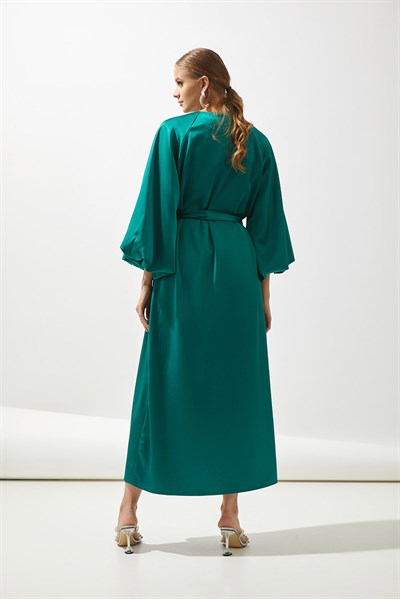 ITALIAN SATIN ABAYA-GREEN
