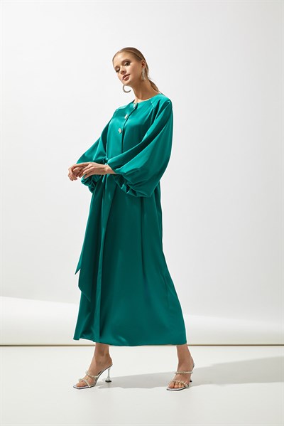 ITALIAN SATIN ABAYA-GREEN