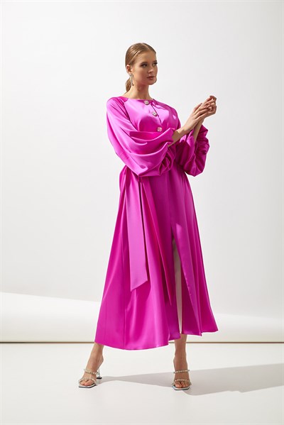 ITALIAN SATIN ABAYA- PINK