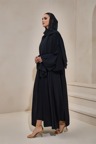 LAİLA CREPE ABAYA SET BLACK