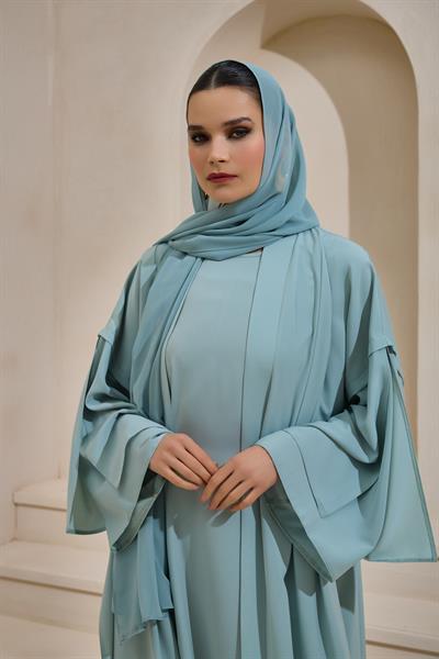 LAİLA CREPE ABAYA SET MINT GREEN