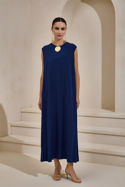 LAİLA CREPE ABAYA SET NAVY BLUE