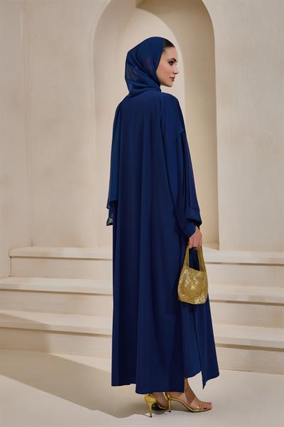LAİLA CREPE ABAYA SET NAVY BLUE