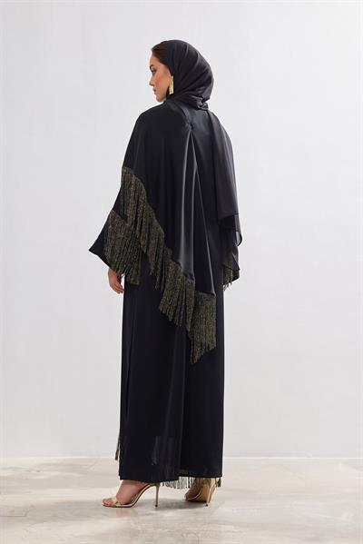 Lilas Abaya Dress Set - BLACK