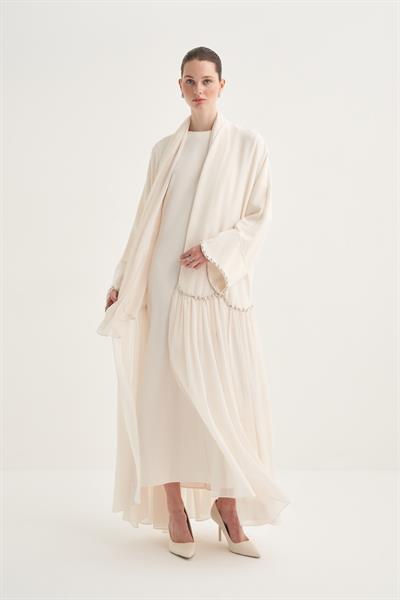 LINA CRYSTAL ABAYA CREAM