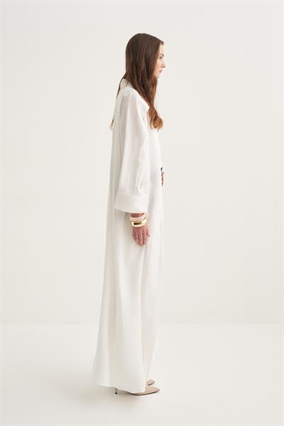 LINEN ABAYA WHITE