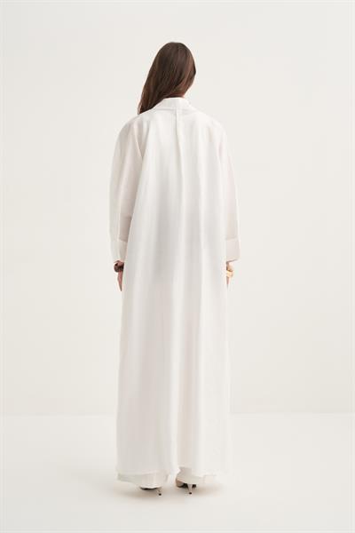LINEN ABAYA WHITE