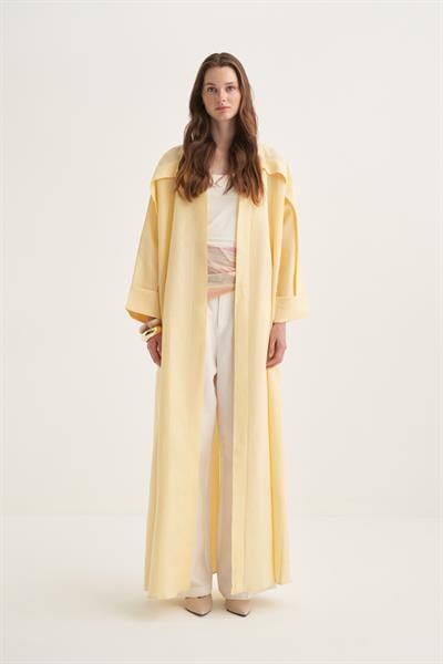 LINEN ABAYA YELLOW