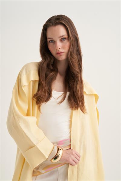 LINEN ABAYA YELLOW