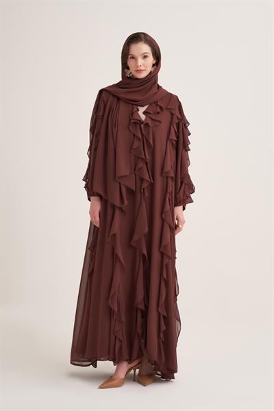 LOLA ABAYA & SCARF-BROWN