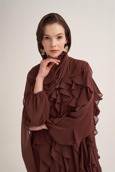 LOLA ABAYA & SCARF-BROWN