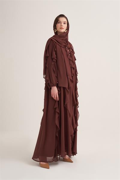LOLA ABAYA & SCARF-BROWN