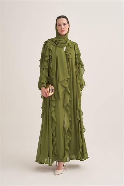 LOLA ABAYA & SCARF-GREEN