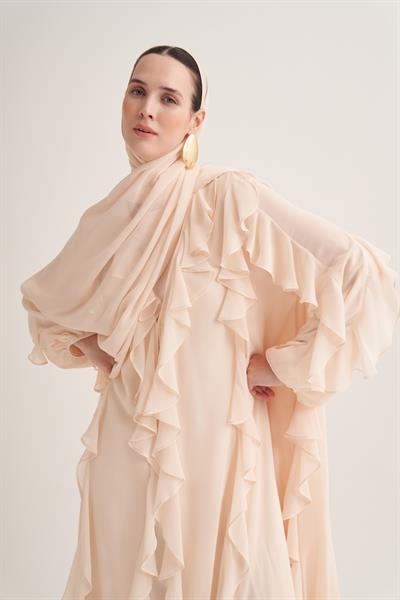 LOLA ABAYA & SCARF-LIGHT YELLOW