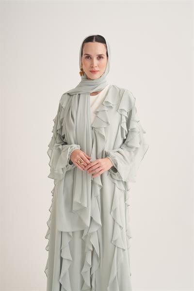 LOLA ABAYA & SCARF-MINT