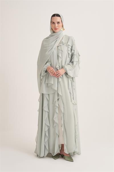 LOLA ABAYA & SCARF-MINT