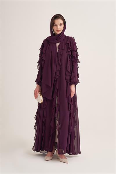 LOLA ABAYA & SCARF-PURPLE