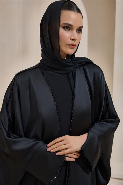 LUXURY SATIN ABAYA BLACK