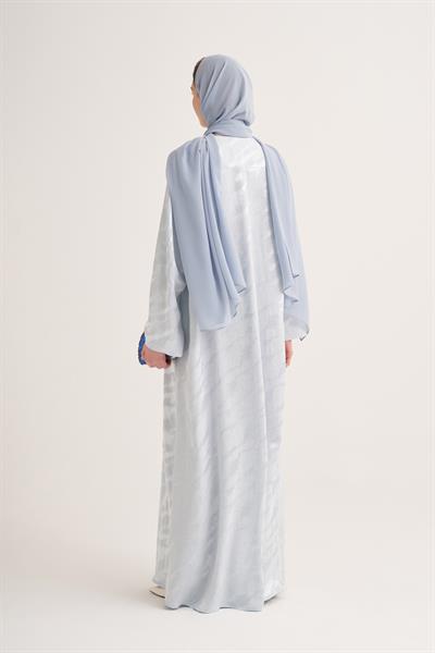 MILA LINEN MIX ABAYA & SCARF-LIGHT BLUE