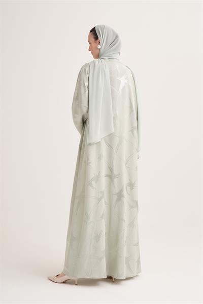 MILA LINEN MIX ABAYA & SCARF-MINT