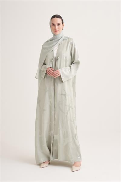 MILA LINEN MIX ABAYA & SCARF-MINT
