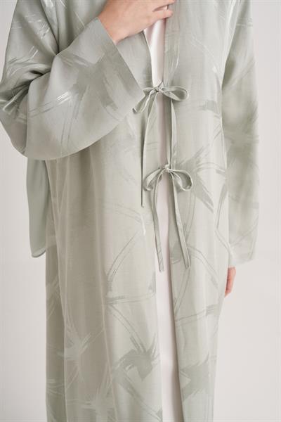 MILA LINEN MIX ABAYA & SCARF-MINT