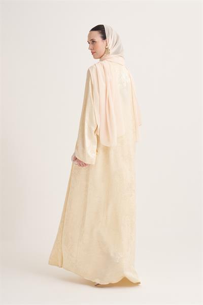 MILA LINEN MIX ABAYA & SCARF-YELLOW