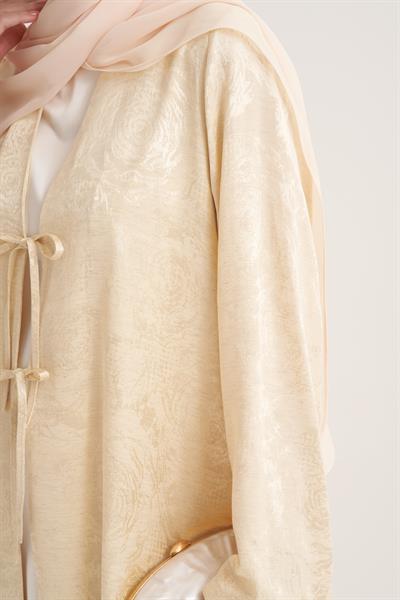 MILA LINEN MIX ABAYA & SCARF-YELLOW
