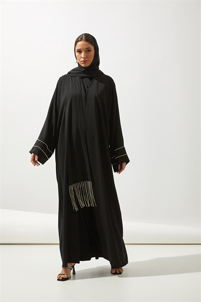 MOON LIGHT ABAYA HANDMADE-BLACK