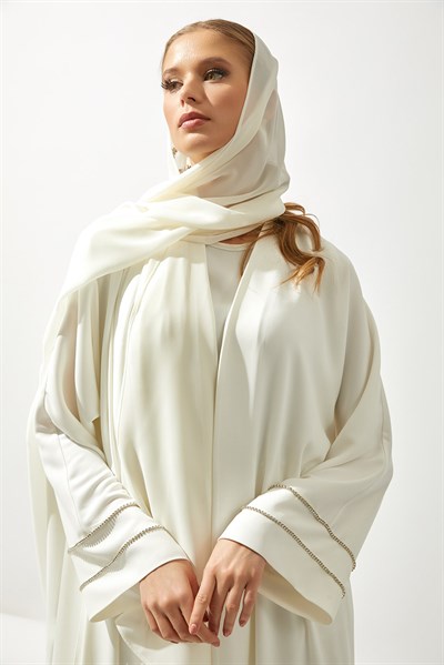 MOON LIGHT ABAYA HANDMADE-WHITE