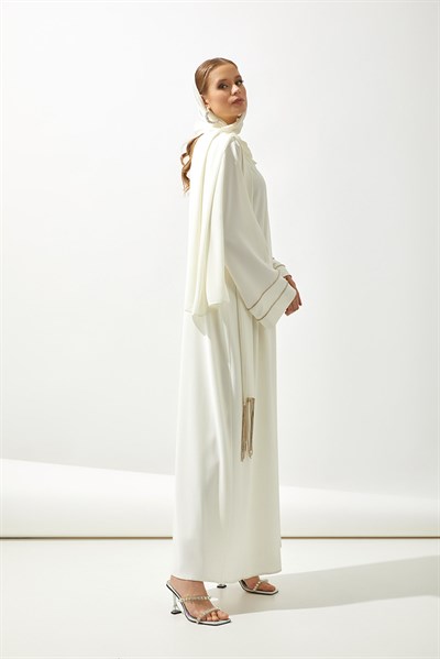 MOON LIGHT ABAYA HANDMADE-WHITE