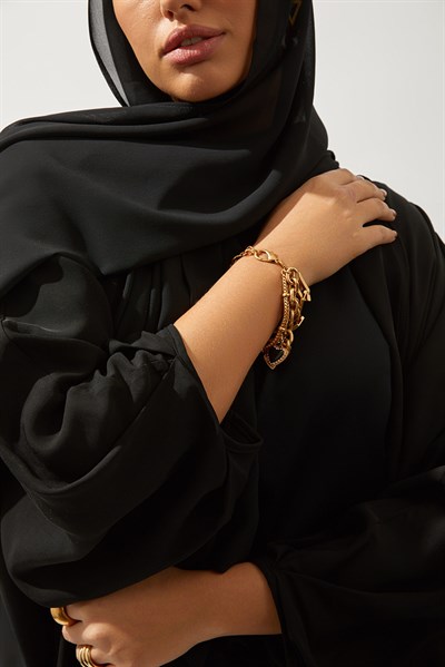 NATURAL ABAYA-BLACK